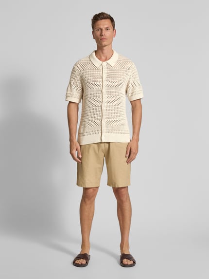 JACK & JONES Premium Bluzka z dzianiny o kroju regular fit z listwą guzikową Złamany biały 1