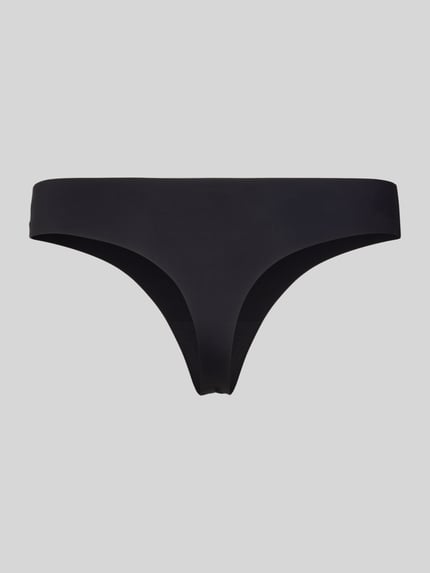 Produktfoto, schwarzer String aus Microfaser ohne Nähte von Jake*s Casual, glatte Oberfläche, Material-Mix mit Stretch-Anteil, körpernaher Schnitt