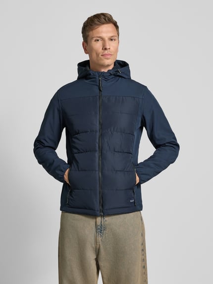 Blend Gewatteerd jack met capuchon model 'EVIAN' Donkerblauw - 4