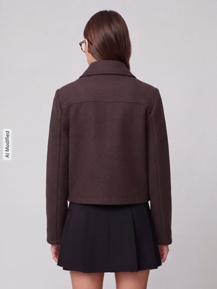 VERO MODA bluzon o kroju regular fit z wykładanym kołnierzem model 'SAFIR' Czekoladowy 5
