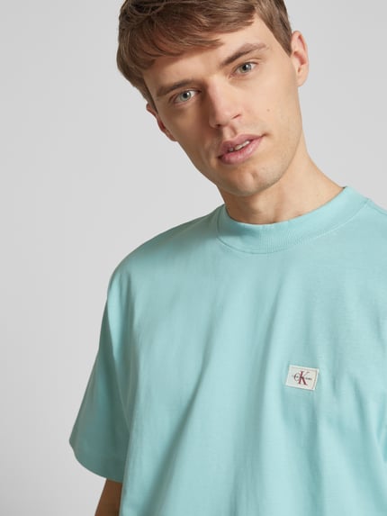 Calvin Klein Jeans T-shirt met labeldetail Turquoise - 3