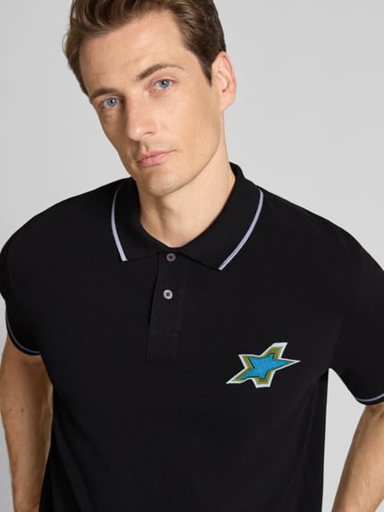 Paul Smith Poloshirt mit Label-Stitching Black 3