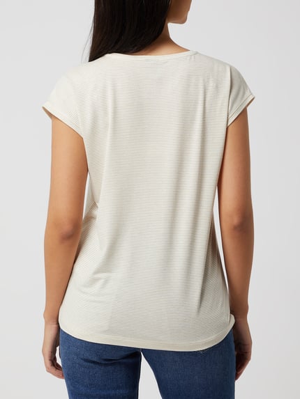 PIECES T-Shirt mit Effektgarn Modell 'Billo' Weiss 5