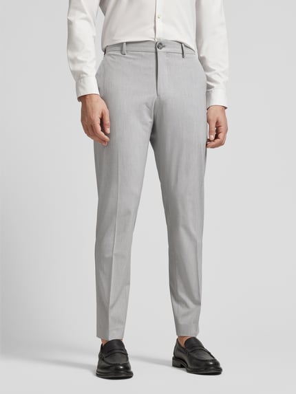 Selected Slim Fit Anzughose mit Knopf- und Reißverschluss Hellgrau 4