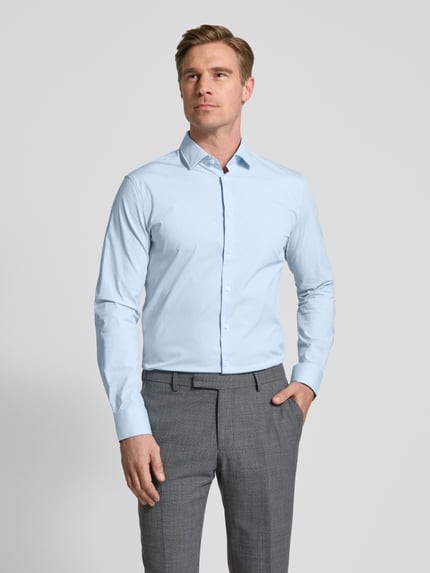 s.Oliver BLACK LABEL shaped fit zakelijk overhemd van katoenstretch Lichtblauw - 4