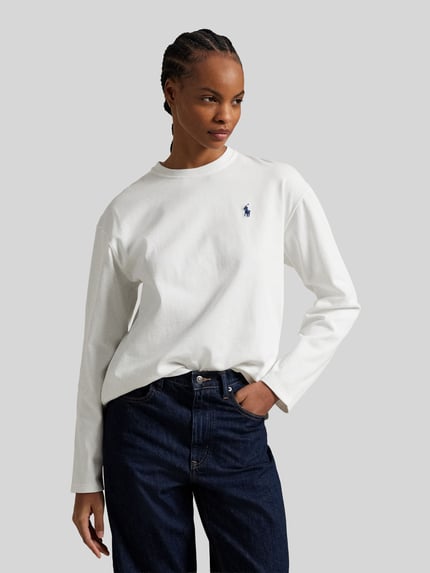 Polo Ralph Lauren Relaxed Fit Langarmshirts aus reiner Baumwolle Weiss 4