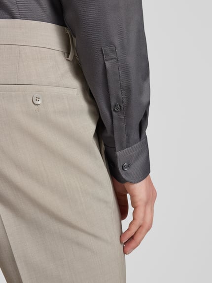 Jake*s Slim Fit Businesshemd mit extra langem Arm Anthrazit 3