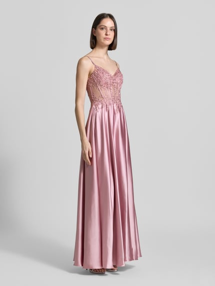 LUXUAR FASHION corsetjurk met vetersluiting aan de achterkant Rosé - 1