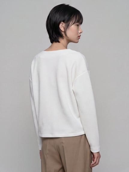 Jake*s Casual Langarmshirt mit Tunnelzugabschluss Offwhite 5