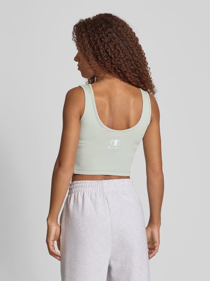 Champion Fitted Fit Crop Top mit Label-Stitching Schilf 5