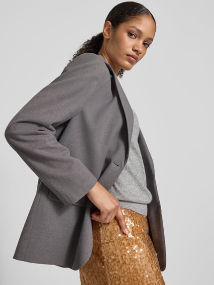 Jake*s Collection Regular Fit Blazer mit Pattentaschen Dunkelgrau 3