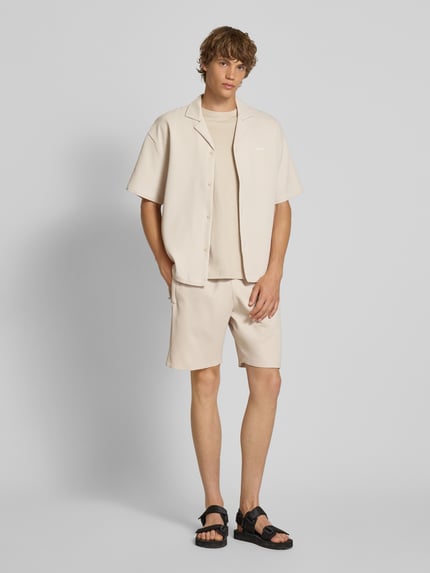 PEGADOR Relaxed Fit Freizeithemd mit Plisseefalten Modell 'TROY' Offwhite 1