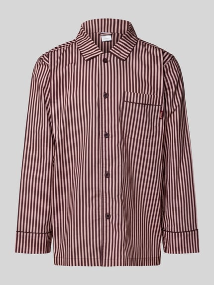 POCKIES Pyjama-Oberteil mit Brusttasche Bordeaux 1