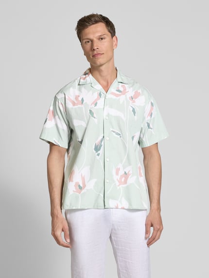 JACK & JONES Premium Regular Fit Freizeithemd mit Resortkragen Modell 'PALERMO' Lind 4