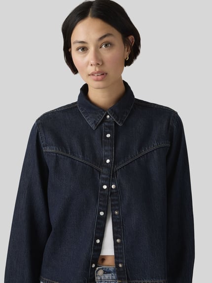 Levi's® 300 Regular fit jeanshemd van mix van katoen en lyocell model 'ELI' Donkerblauw - 2
