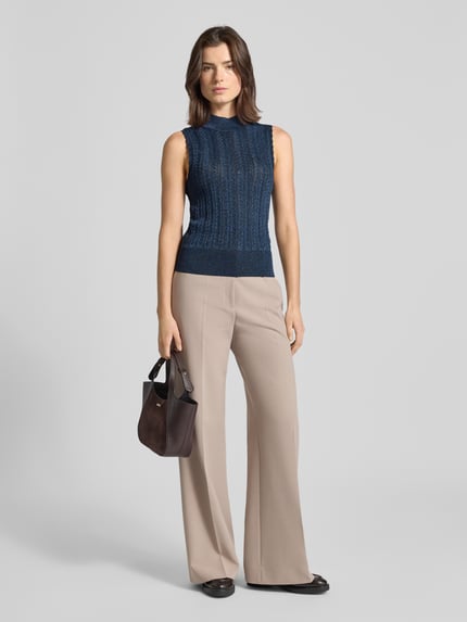 Scotch & Soda Slim Fit spencer in breiwerk-look Metallic blauw - 1