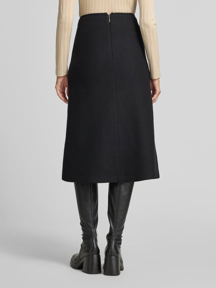 Marc Cain Midirock aus Schurwolle mit Reißverschluss Black 5