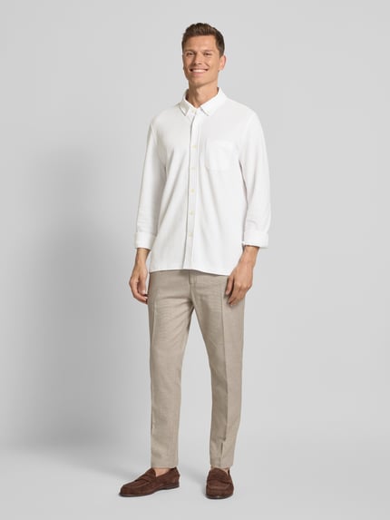 Fynch-Hatton Freizeithemd mit Button-Down-Kragen Weiss 1