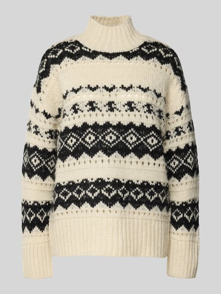 VERO MODA Regular Fit Strickpullover mit Mock Neck Modell 'AMPLE' Offwhite 2