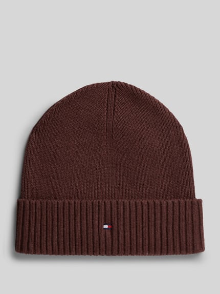 Tommy Hilfiger Beanie aus Pima Baumwolle mit Logo-Detail Bordeaux 1