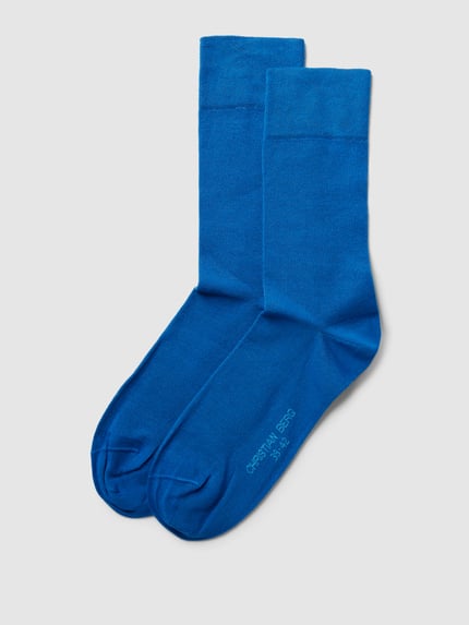 Christian Berg Men Sokken met elastische boordjes in set van 2 Blauw - 1