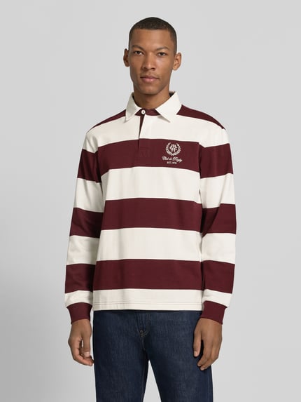 MCNEAL Koszulka rugby o kroju regular fit z wyhaftowanym logo Ciemnoczerwony 4
