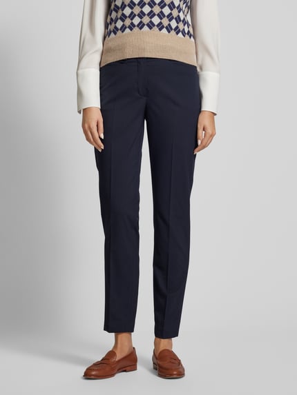 MORE & MORE Chino mit Bundfalten Modell 'Hedy' Marine 4