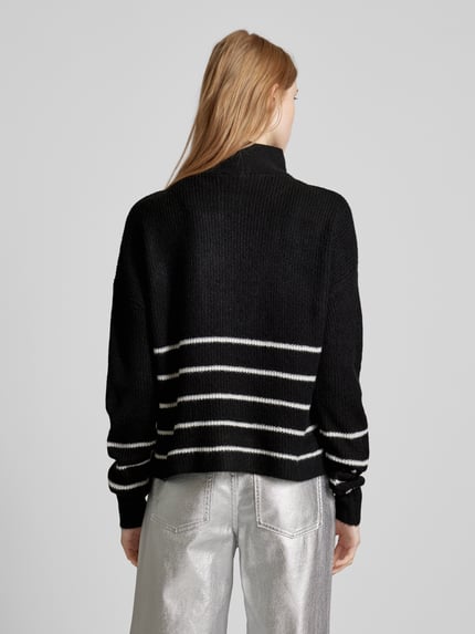 NOISY MAY® Strickpullover mit Troyer-Kragen Modell 'NEWALICE' Black 5