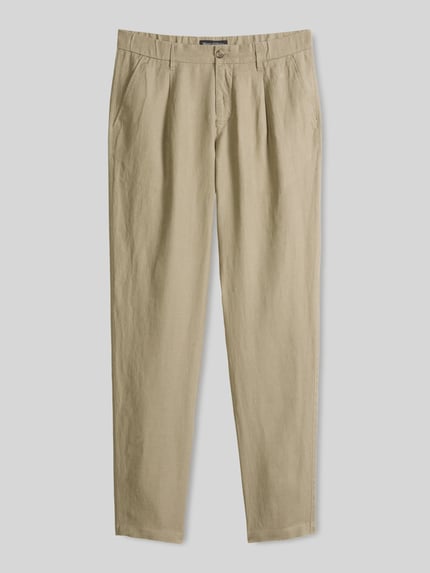 Marc O'Polo Linnen broek model 'OSBY JOGGER PLEATS' Beige - 2
