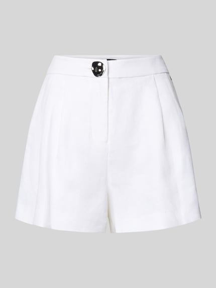 Produktfoto, Shorts met Franse steekzakken van ARMANI EXCHANGE, uitlopend model, knoop- en ritssluiting, wit, textuur van stof zichtbaar