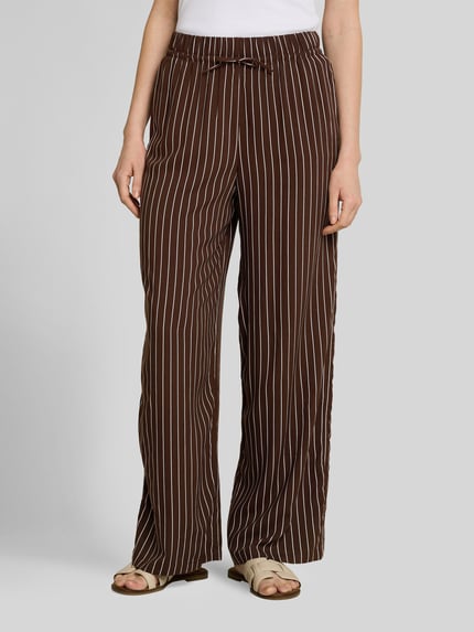 Tom Tailor Denim Wide Leg Hose aus reiner Viskose Schoko Melange 4