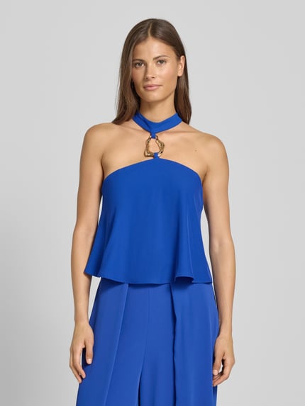 Rinascimento Regular Fit Top mit Applikation Blau 4