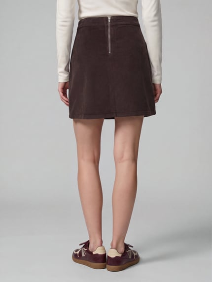 VERO MODA Mini-Rock mit sichtbarem Rückenreißverschluss Schoko 5