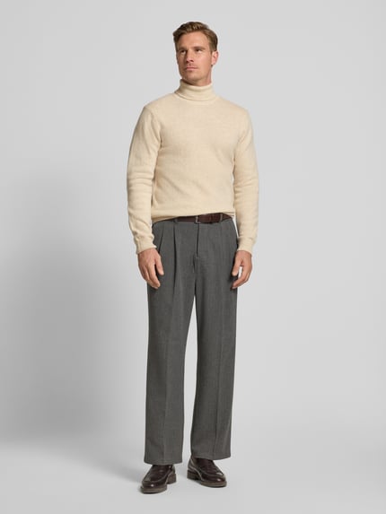 Casual Friday Sweter z dzianiny z golfem Złamany biały 1
