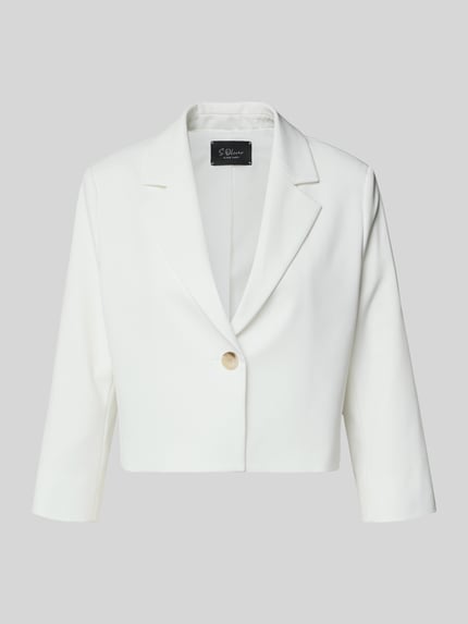 s.Oliver BLACK LABEL Regular Fit Kurzblazer mit 1-Knopf-Verschluss Weiss 2