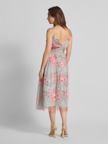 Lace & Beads Cocktailkleid mit Taillenband Hellblau 5