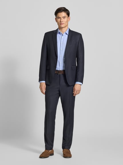 Jake*s Slim Fit Businesshemd mit Strukturoptik Hellblau 1