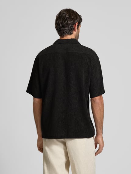 Jake*s Studio Men Regular Fit Freizeithemd mit Reverskragen Black 5