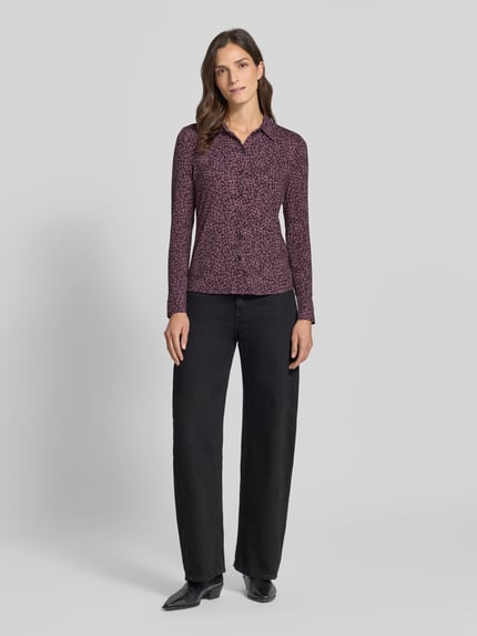 Marc O'Polo Regular Fit Langarmbluse aus Viskose-Mix Mauve 1