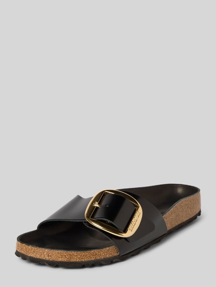 Birkenstock Slippers met reliëflogo, model 'Madrid' Zwart - 1