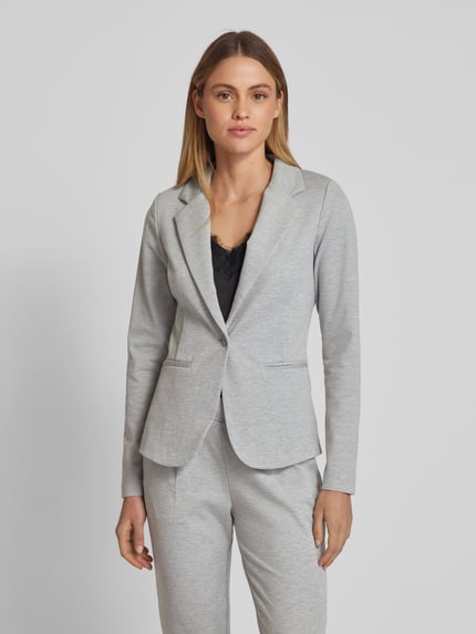 ICHI Slim fit blazer met paspelzakken, model 'KATE' Lichtgrijs gemêleerd - 4