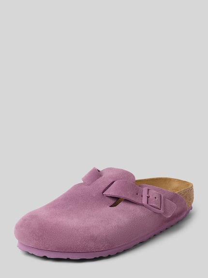 Birkenstock Kapcie z detalami z logo model ‘Boston’ Fiołkoworóżowy 1