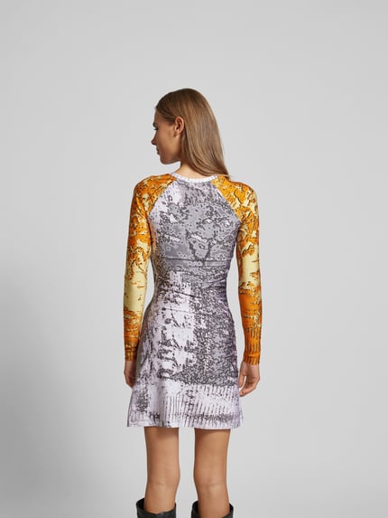 Diesel Mini-jurk met v-hals Middengrijs - 5