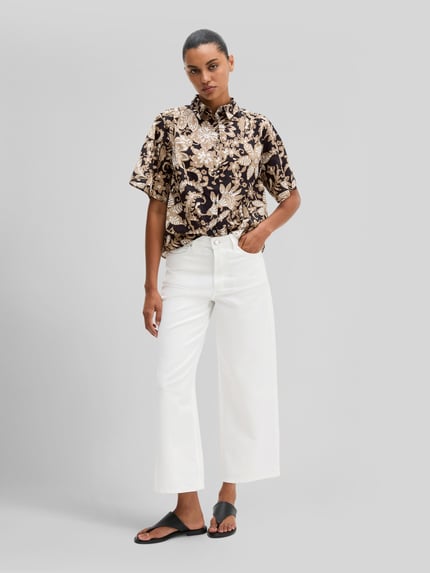 Marc O'Polo Loose Fit Bluse aus reiner Baumwolle Metallic Black 1