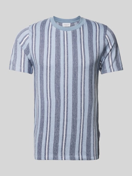 Lindbergh T-shirt o kroju relaxed fit ze wzorem w paski model ‘Towel striped’ Granatowy 2