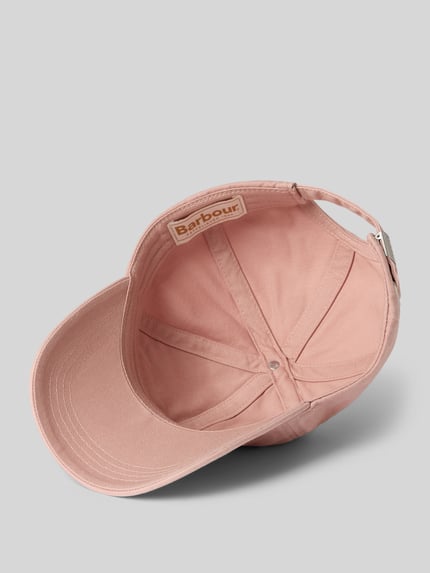 Produktfoto, Basecap aus reiner Baumwolle Modell 'EMILY' von Barbour w odcieniu różowym, label stitching, regulowany pasek, materiał bawełna