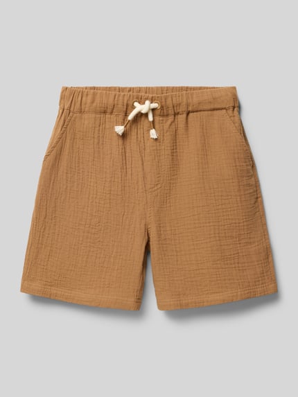 Steiff regular fit short met logodetail Cognac - 1