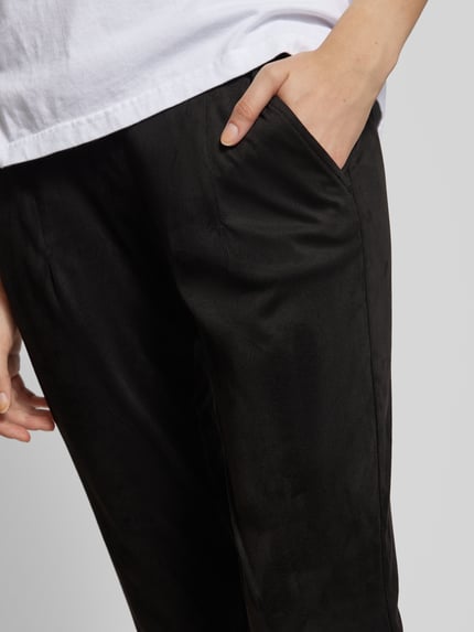Raffaello Rossi Slim fit broek in wildleerlook, model 'CANDICE' Zwart - 3