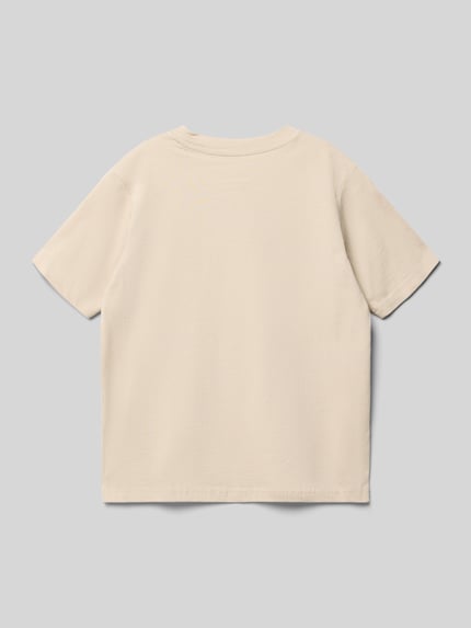 Produktfoto, Dziecięcy t-shirt z bawełny, krój regular fit, Model 'Estar' od JACK & JONES, okrągły dekolt, długość tyłu w rozmiarze 140: 50 cm, kolor jednolity, brak widocznych nadruków lub ozdób