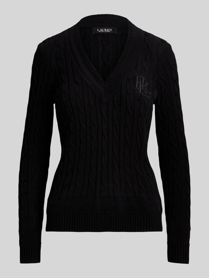 Lauren Ralph Lauren Regular Fit Pullover aus Baumwoll-Mix mit Logo-Stitching Black 2